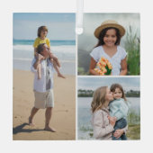 Erstellen Sie Ihre eigene 3 FotoCollage Ornament Aus Glas (Rückseite)