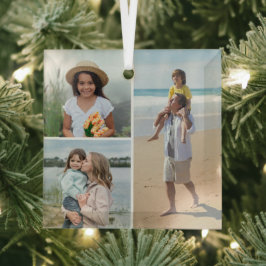 Erstellen Sie Ihre eigene 3 FotoCollage Ornament Aus Glas