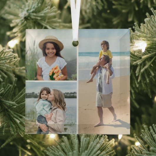 Erstellen Sie Ihre eigene 3 FotoCollage Ornament Aus Glas (Insitu)