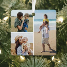 Erstellen Sie Ihre eigene 3 FotoCollage Ornament Aus Metall