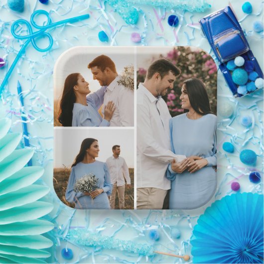 Erstellen Sie Ihre eigene 3 FotoCollage Pappteller (Party)