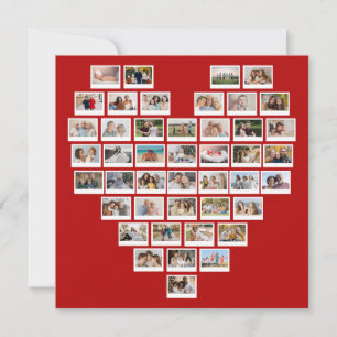 Erstellen Sie Ihre eigene 44-Foto-Collage rotes He Mitteilungskarte