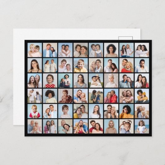 Erstellen Sie Ihre eigene 48 Foto Collage Postkart Postkarte (Vorne/Hinten)