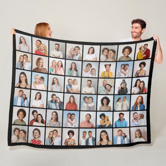 Erstellen Sie Ihre eigene 48 FotoCollage Fleecedecke (Beispiel)