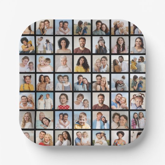 Erstellen Sie Ihre eigene 49 FotoCollage Pappteller (Vorderseite)