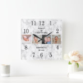  Erstellen Sie Ihre eigene 4-Familie Foto Collage  Quadratische Wanduhr (Zuhause)