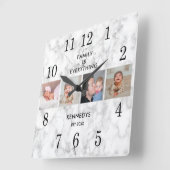  Erstellen Sie Ihre eigene 4-Familie Foto Collage  Quadratische Wanduhr (Winkel)