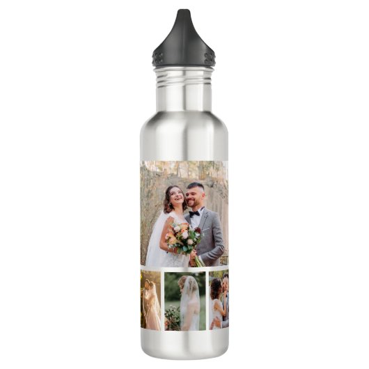 Erstellen Sie Ihre eigene 4-Foto-Hochzeitskollekti Edelstahlflasche (Links)