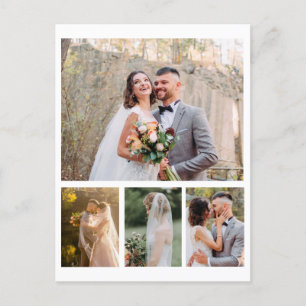 Erstellen Sie Ihre eigene 4-Foto-Hochzeitskollekti Feiertagspostkarte
