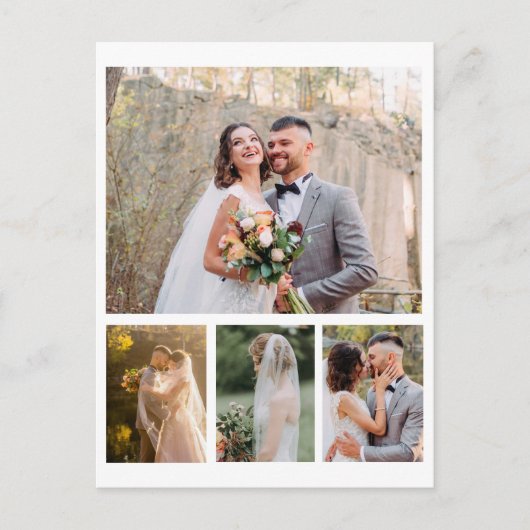 Erstellen Sie Ihre eigene 4-Foto-Hochzeitskollekti Postkarte (Vorderseite)