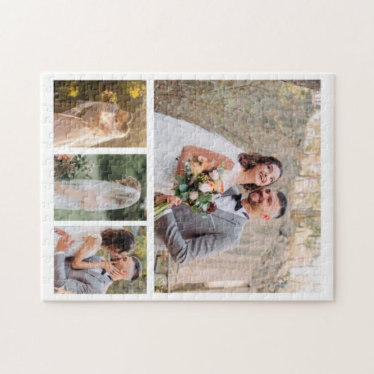 Erstellen Sie Ihre eigene 4-Foto-Hochzeitskollekti Puzzle (Horizontal)