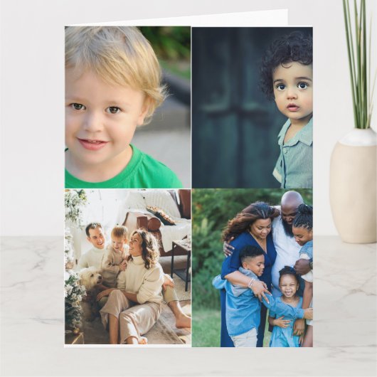 Erstellen Sie Ihre eigene 4-FotoCollage Dankeskarte (Vorderseite)