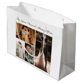 Erstellen Sie Ihre eigene 4-FotoCollage Große Geschenktüte (Rückseite Schrägansicht)