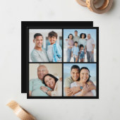 Erstellen Sie Ihre eigene 4-FotoCollage Mitteilungskarte (Vorderseite/Rückseite Beispiel)