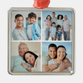 Erstellen Sie Ihre eigene 4-FotoCollage Ornament Aus Metall (Vorne)