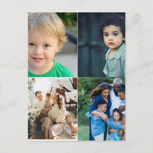 Erstellen Sie Ihre eigene 4-FotoCollage Postkarte (Vorderseite)