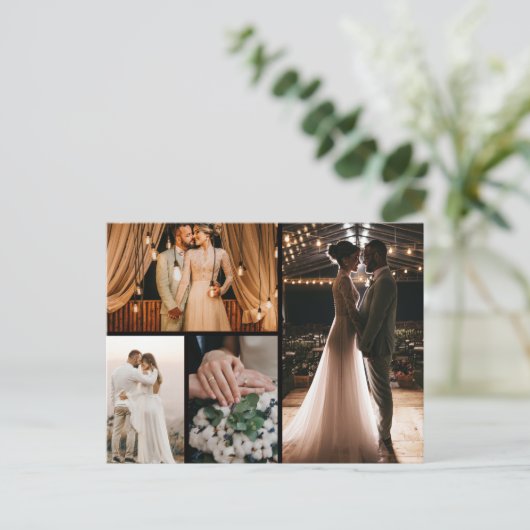 Erstellen Sie Ihre eigene 4-FotoCollage Postkarte (Stehend Vorderseite)