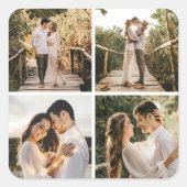 Erstellen Sie Ihre eigene 4-FotoCollage Quadratischer Aufkleber (Vorderseite)
