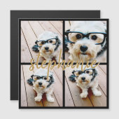 Erstellen Sie Ihre eigene 4 FotoCollage - Skriptna Magnetkarte (Vorne/Hinten)