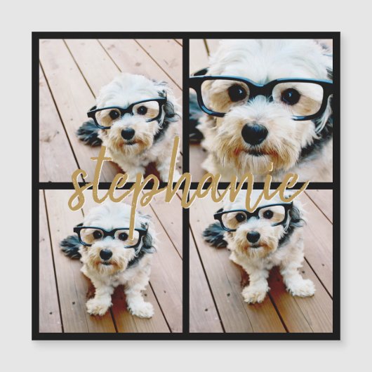 Erstellen Sie Ihre eigene 4 FotoCollage - Skriptna Magnetkarte (Vorderseite)