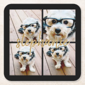 Erstellen Sie Ihre eigene 4 FotoCollage - Skriptna Rechteckiger Pappuntersetzer (Vorderseite)