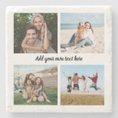 Erstellen Sie Ihre eigene 4-FotoCollage Steinuntersetzer (Vorderseite)