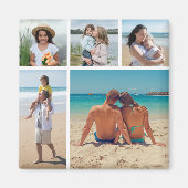 Erstellen Sie Ihre eigene 5-Bild Collage bearbeitb Magnet (Vorne)