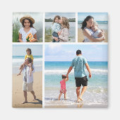 Erstellen Sie Ihre eigene 5-Bild Collage bearbeitb Magnet (Vorne)