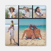 Erstellen Sie Ihre eigene 5-Bild Collage bearbeitb Magnet (Vorne)