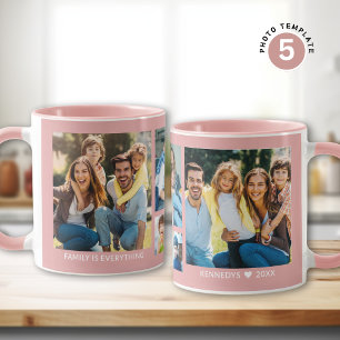 Erstellen Sie Ihre eigene 5-Familie Foto Collage P Tasse
