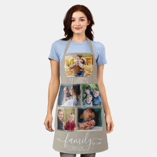 Erstellen Sie Ihre eigene 5-Foto-Collage Familienn Schürze