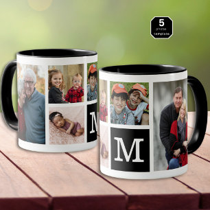 Erstellen Sie Ihre eigene 5-Foto-Collage monogramm Tasse