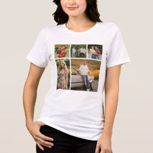 Erstellen Sie Ihre eigene 5-Foto Collage Unisex Tri-Blend Shirt