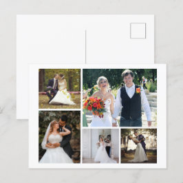 Erstellen Sie Ihre eigene 5-Foto-Hochzeitskollekti Feiertagspostkarte