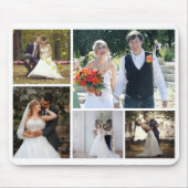Erstellen Sie Ihre eigene 5-Foto-Hochzeitskollekti Mousepad (Vorne)