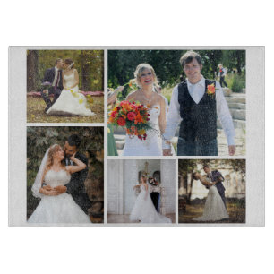 Erstellen Sie Ihre eigene 5-Foto-Hochzeitskollekti Schneidebrett