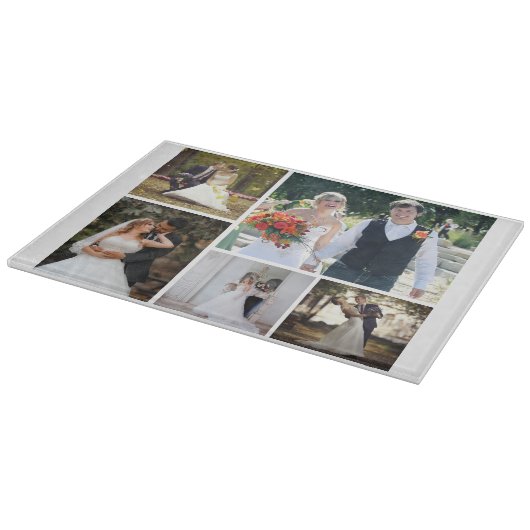 Erstellen Sie Ihre eigene 5-Foto-Hochzeitskollekti Schneidebrett (Ecke)