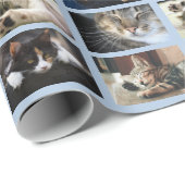 Erstellen Sie Ihre eigene 5-FotoCollage auf hellbl Geschenkpapier (Rolleneckpunkt)