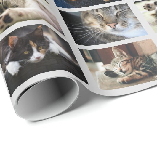 Erstellen Sie Ihre eigene 5-FotoCollage auf Light Geschenkpapier (Rolleneckpunkt)