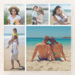 Erstellen Sie Ihre eigene 5-FotoCollage Glasuntersetzer