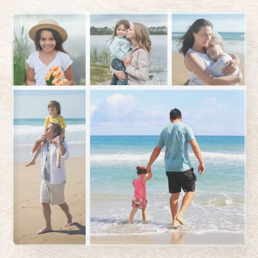 Erstellen Sie Ihre eigene 5-FotoCollage Glasuntersetzer (Vorderseite)