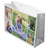 Erstellen Sie Ihre eigene 5-FotoCollage Große Geschenktüte (Rückseite Schrägansicht)