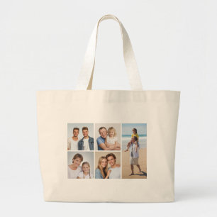 Erstellen Sie Ihre eigene 5-FotoCollage Jumbo Stoffbeutel