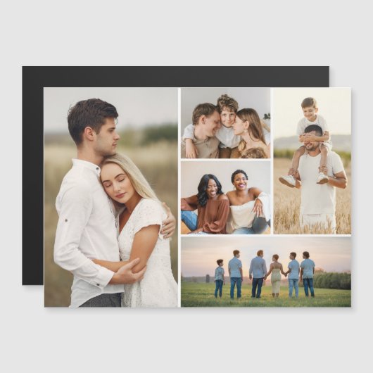 Erstellen Sie Ihre eigene 5 Fotocollage Magnetkart Magnetkarte (Vorne/Hinten)