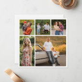 Erstellen Sie Ihre eigene 5-FotoCollage Mitteilungskarte (Vorderseite/Rückseite Beispiel)