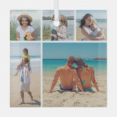 Erstellen Sie Ihre eigene 5-FotoCollage Ornament Aus Glas (Vorderseite)