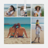 Erstellen Sie Ihre eigene 5-FotoCollage Ornament Aus Glas (Rückseite)