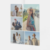 Erstellen Sie Ihre eigene 5-FotoCollage Ornament Aus Glas (Vorderseite links)