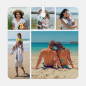 Erstellen Sie Ihre eigene 5-FotoCollage Ornament Aus Metall (Rückseite)