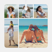 Erstellen Sie Ihre eigene 5-FotoCollage Ornament Aus Metall (Vorderseite)